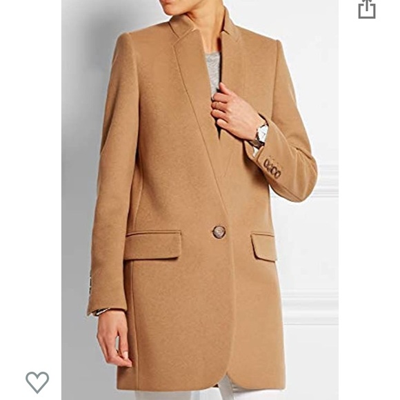 stand collar camel coat